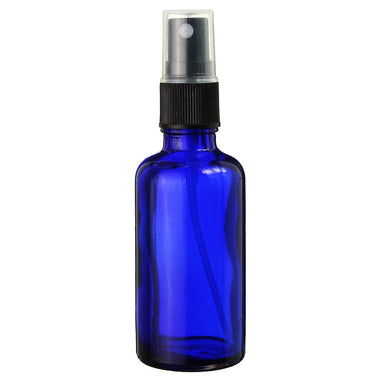 Empty Blue Spray Glass Bottle