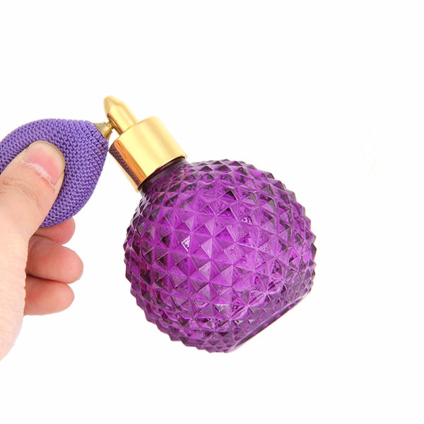 Diamond Lattice Round Glass Spray Bottle