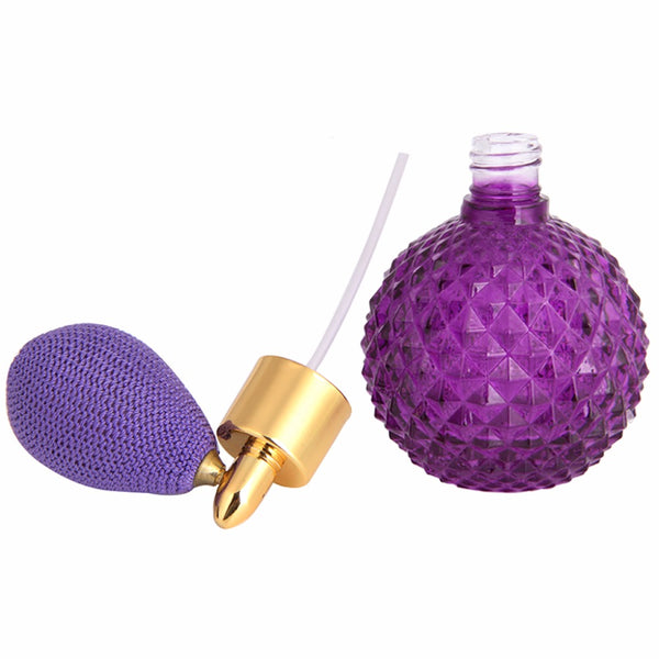 Diamond Lattice Round Glass Spray Bottle